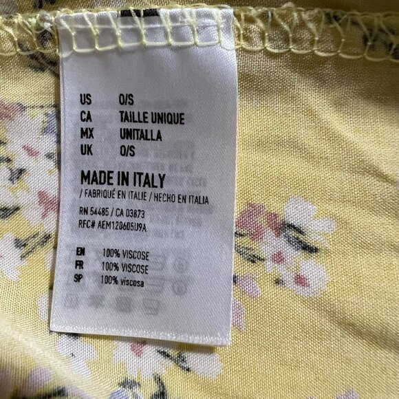 American‎ Eagle Yellow Floral Kimono Robe Duster Made In Italy One Size - Picture 7 of 11